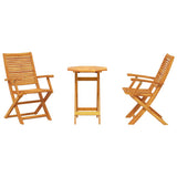 Folding Bistro Set Folding 3 pcs Brown Solid Acacia Wood 3375693
