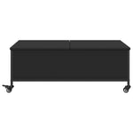 ZNTS Coffee Table with Wheels Black 91x55x34 cm Engineered Wood 842296