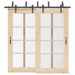 Sliding Door Hardware Kit 213,5 cm Steel Black 3295720