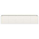 ZNTS Planter White 200x40x40 cm Cold-rolled Steel 860683