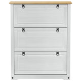 Shoe Cabinet Corona White 99 x 32 x 122 cm Solid Pine Wood 42024954