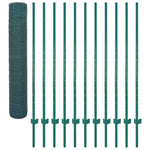 ZNTS Wire Mesh Fence with Posts Steel 25x1.5 m Green 144611