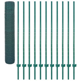 ZNTS Wire Mesh Fence with Posts Steel 25x1.5 m Green 144606