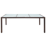 Outdoor Dining Table Brown 200x150x74 cm Poly Rattan 46128