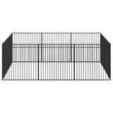 Dog Playpen 12 Panels Black Galvanised Steel 3209554