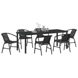 Garden Dining Set 7 pcs Black Powder-Coated Steel 3379385