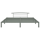 284706 Bed Frame without Mattress Grey Metal 200x200 cm
