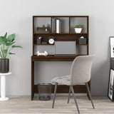 Desk with Shelves Brown Oak 102x45x148 cm Engineered Wood 823007