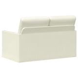 2 Seater Sofa Cream 130 x 81 x 82 cm Corduroy Fabric 42041069