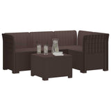 4-Seater Garden Sofa Rattan Look PP Brown 3443995