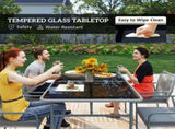 Five-Piece PE Rattan Garden Dining Set with Cushions & Stackable Chairs - Light Grey T3398P377534