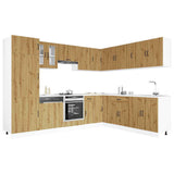 14 Piece Kitchen Cabinet Set Lucca Artisan Oak Engineered Wood 3314990