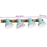 Wall Lamp 25 W Distressed Blue 90x25 cm E27 371819