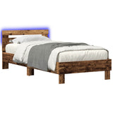 Bed Frame with LED Old Wood 80 x 200 cm Engineered Wood 8008993