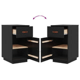 Desk Cabinet Black 40x50x75 cm Solid Wood Pine 820101