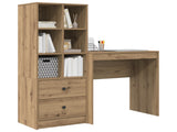 Desk with Drawer with Shelf with Storage 2 pcs Artisan Oak 3337312