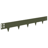 Lawn Edging 20 pcs 100 x 15 cm Steel Olive Green 8008559
