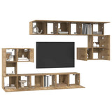TV Cabinet Set Wall-mounted 10 pcs Artisan Oak Engineered Wood 3393320