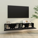 Wall TV Cabinets 2 pcs Black 100x30x30 cm Engineered Wood 804545