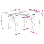 ZNTS Coffee Table Y-Frame 60x60x40.5 cm Solid Wood Pine and Steel 3282770