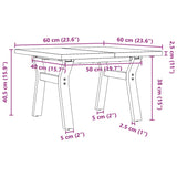 ZNTS Coffee Table Y-Frame 60x60x40.5 cm Solid Wood Pine and Steel 3282770