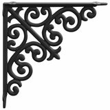 Wall Shelf Brackets 12 pcs Black 9.5 x 9.5 x 3 cm Steel 42038812