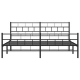 Metal Bed Frame without Mattress with Footboard Black 200x200cm 355684
