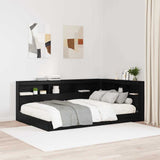 Storage Headboard with Shelf Black Oak 207.5 x 137.5 x 76.5 cm 3335534