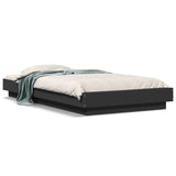 Bed Frame with LED Lights without Mattress Black 100x200cm 3281113
