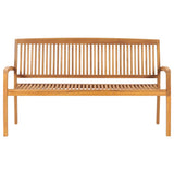 Garden Bench Teak Fine sanded teak hardwood 159cm Stackable 49389