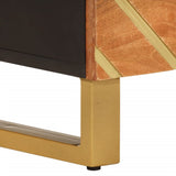 TV Cabinet Brown and Black 100x33.5x46 cm Solid Wood Mango 356801