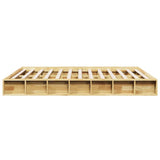 Bed Frame Oak Solid oak wood Double Rectangle Rustic Durable 3324131