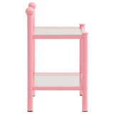 ZNTS Bedside Cabinets 2 pcs Pink and Transparent Metal and Glass 325079