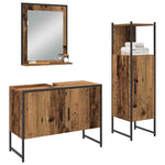Bathroom Furniture Set with Door 3 pcs Brown 33 x 33 x 102.5 cm 3334374