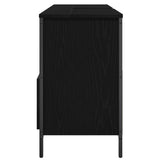 Bathroom Basin Cabinet with Drawers Black Oak 90x34.5x60 cm 861877