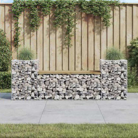 Garden Bench Gabion Design 183x41x60.5 cm Impregnated Wood Pine 834389