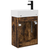 Bathroom Vanity Unit with Tap Smoked Oak 45.5 x 22.5 x 84 cm 889429