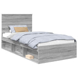 Bed Frame Grey Sonoma 100 x 200 cm Solid Pine Wood 3411051