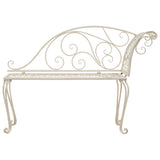 45431 Garden Chaise Lounge 128 cm Metal Antique White