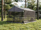 Camping Tarp with Mesh Walls Grey and Orange 270 x 210 x 210 cm 42028569