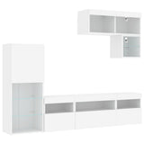 6 Piece TV Wall Units with LED White Engineered Wood 3216732
