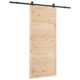 Sliding Door Natural 90 x 208 cm Solid Pine Wood 3445616