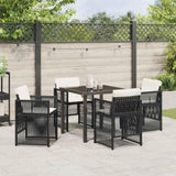 Garden Dining Set 5 pcs Black Powder-Coated Steel 3380645