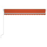 ZNTS Manual Retractable Awning with LED 450x350 cm Orange and Brown 3069005