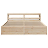 Bed Frame with Headboard 200x200 cm Solid Wood Pine 3306330