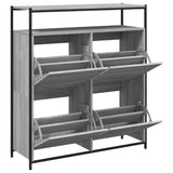 Shoe Cabinet with 4 Flip-Drawers Grey Sonoma 100x34x112 cm 3214416