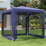 ZNTS Party Tent with 4 Mesh Sidewalls Blue 2.5x2.5 m HDPE 319222