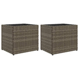 ZNTS Garden Planters 2 pcs Grey 36x30x32 cm Poly Rattan 3210533