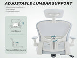 Multi-Adjustable Office Chair, with Lumbar Support, Headrest and Mesh Back - White T3398P377442