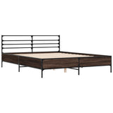 Bed Frame without Mattress Brown Oak 150x200 cm King Size 3280051